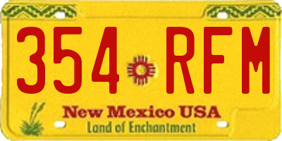 NM license plate 354RFM