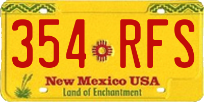 NM license plate 354RFS