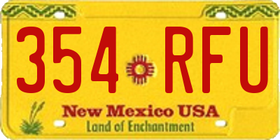 NM license plate 354RFU