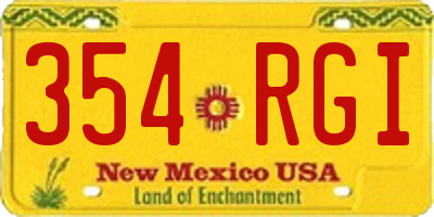 NM license plate 354RGI