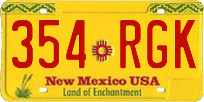 NM license plate 354RGK