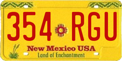 NM license plate 354RGU