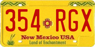 NM license plate 354RGX