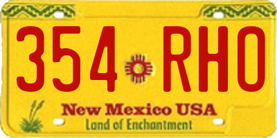 NM license plate 354RHO