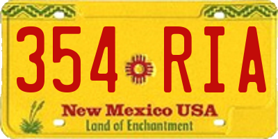 NM license plate 354RIA
