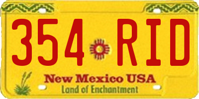 NM license plate 354RID