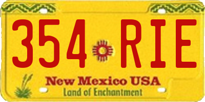 NM license plate 354RIE