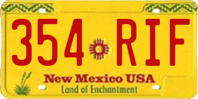 NM license plate 354RIF