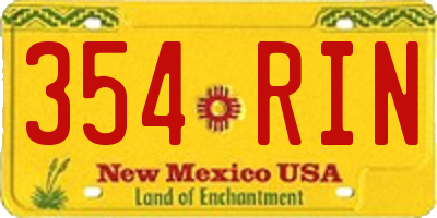 NM license plate 354RIN