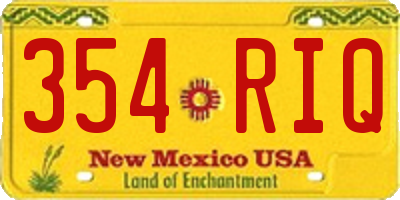 NM license plate 354RIQ