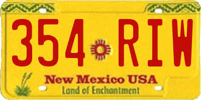 NM license plate 354RIW