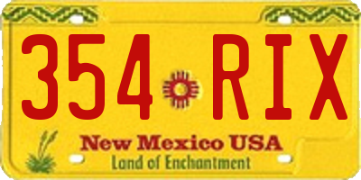 NM license plate 354RIX