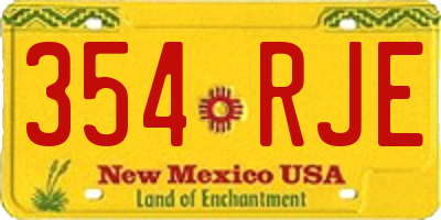 NM license plate 354RJE