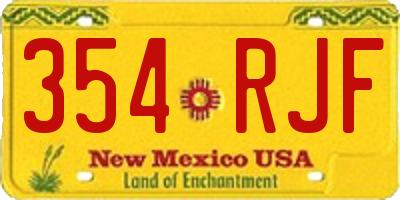 NM license plate 354RJF