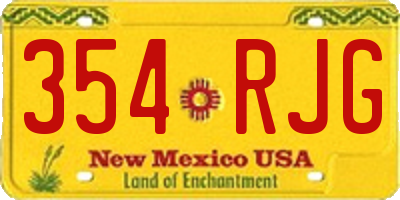 NM license plate 354RJG