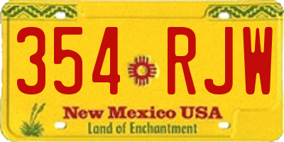 NM license plate 354RJW