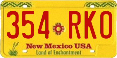 NM license plate 354RKO