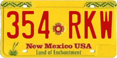 NM license plate 354RKW