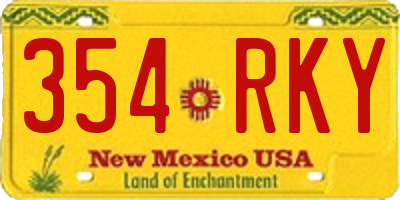 NM license plate 354RKY
