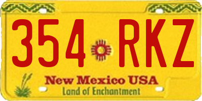 NM license plate 354RKZ