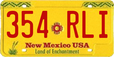 NM license plate 354RLI