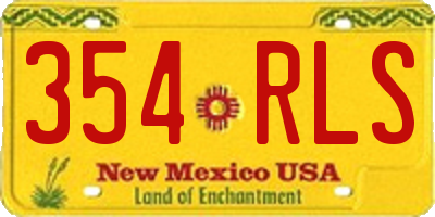 NM license plate 354RLS
