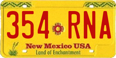 NM license plate 354RNA