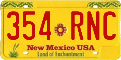 NM license plate 354RNC