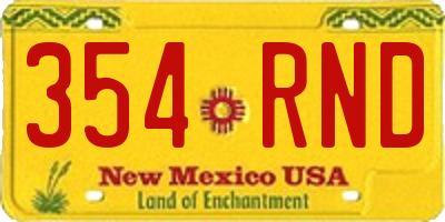 NM license plate 354RND