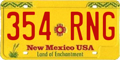 NM license plate 354RNG
