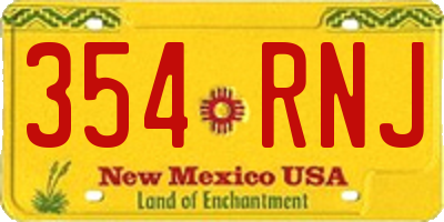 NM license plate 354RNJ