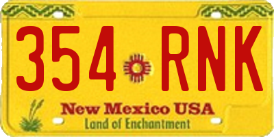 NM license plate 354RNK