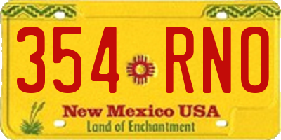 NM license plate 354RNO