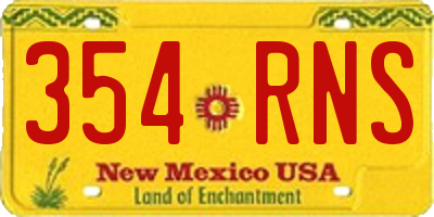 NM license plate 354RNS