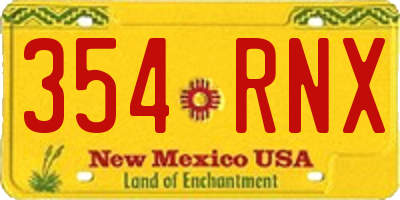 NM license plate 354RNX