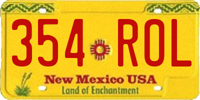 NM license plate 354ROL
