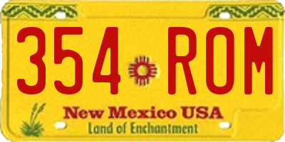 NM license plate 354ROM