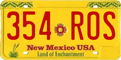 NM license plate 354ROS