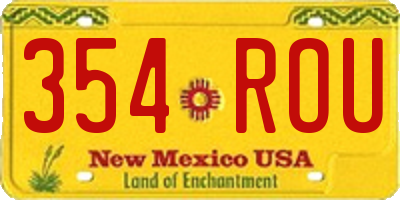 NM license plate 354ROU