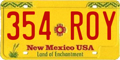 NM license plate 354ROY