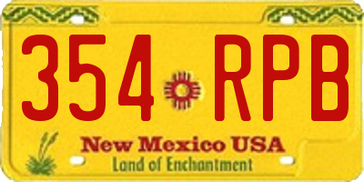 NM license plate 354RPB