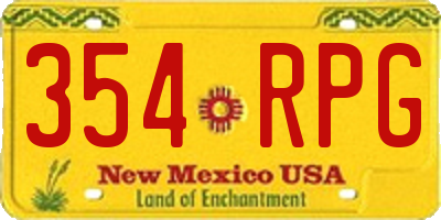 NM license plate 354RPG