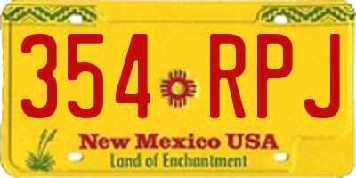 NM license plate 354RPJ