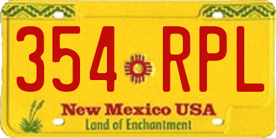 NM license plate 354RPL