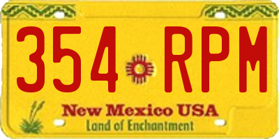 NM license plate 354RPM