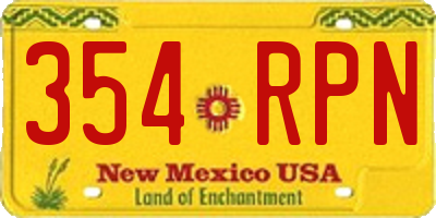 NM license plate 354RPN