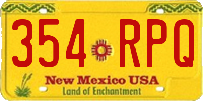 NM license plate 354RPQ