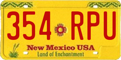 NM license plate 354RPU