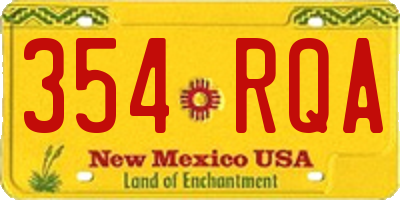 NM license plate 354RQA