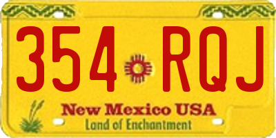 NM license plate 354RQJ